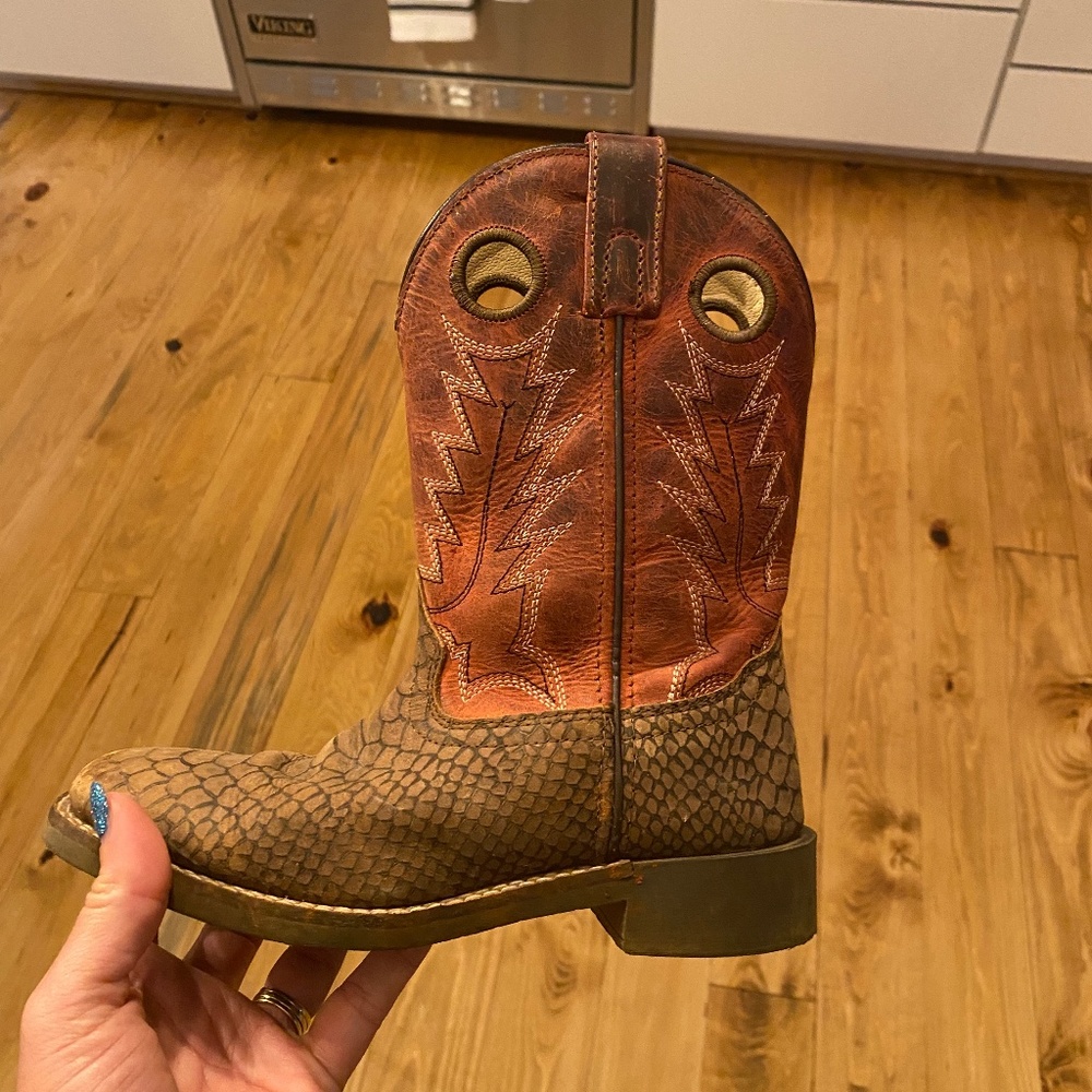 Kids Western Style Boots - Brown and Tan